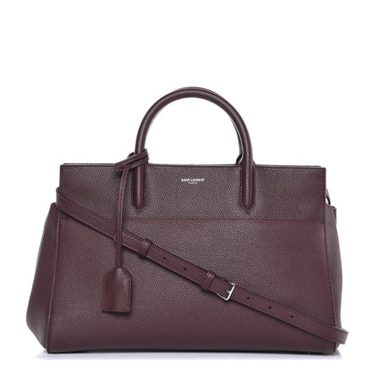 Saint Laurent Grained Calfskin Small Cabas Rive Gauche Amaranto 1 of 7
