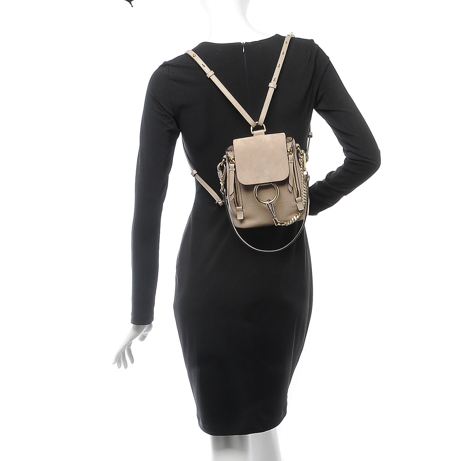 Chloe Suede Calfskin Mini Faye Backpack Motty Grey 2 of 7