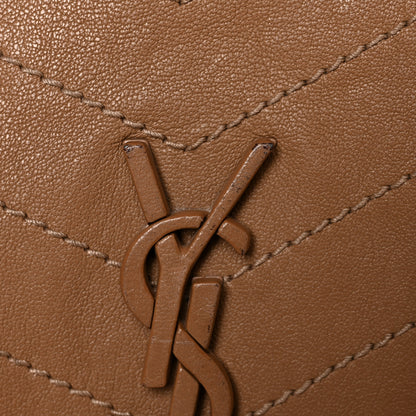 Saint Laurent Pebbled Lambskin Chevron Monogram Large Nolita Beige 14 of 15