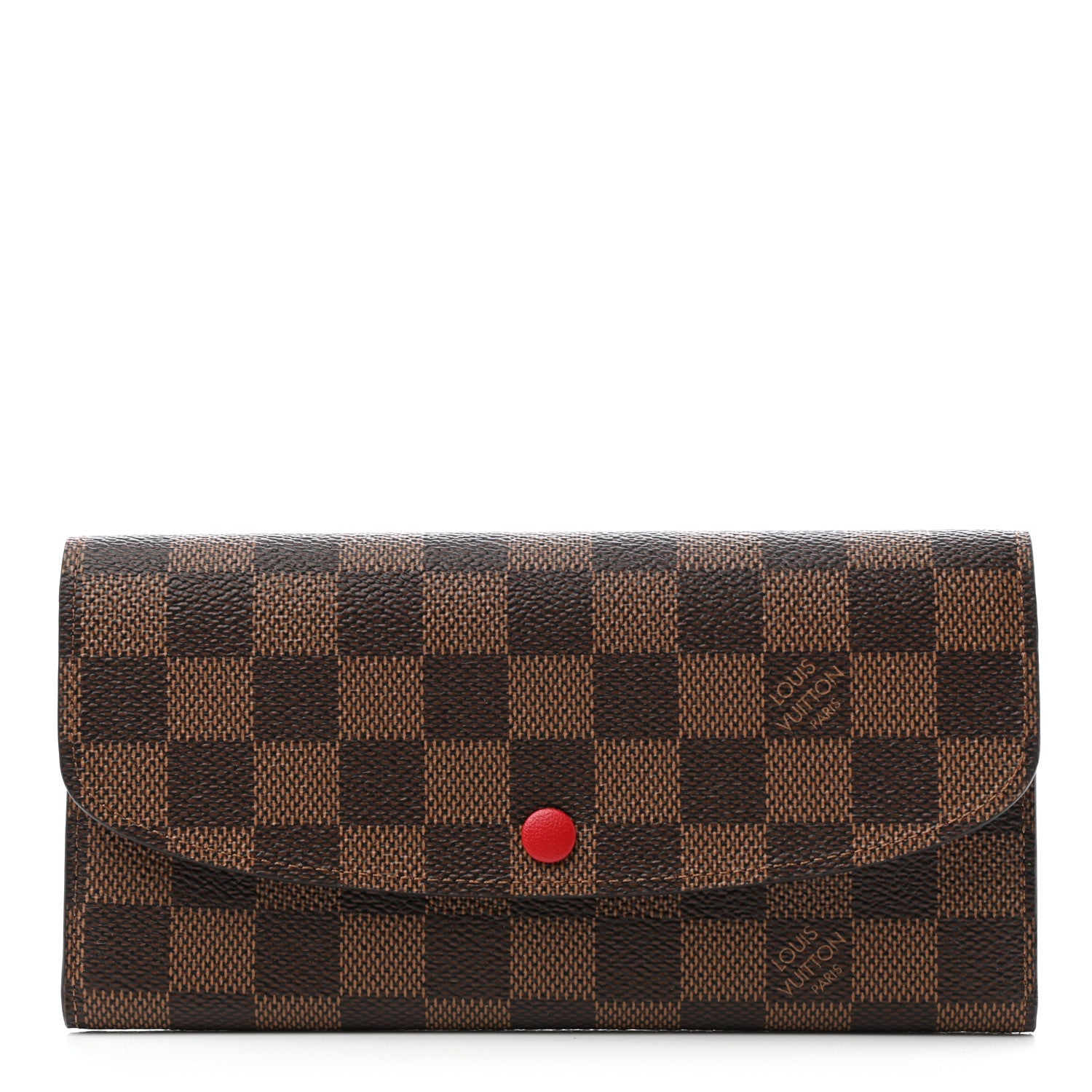 Louis Vuitton Damier Ebene Emilie Wallet Red 1 of 7