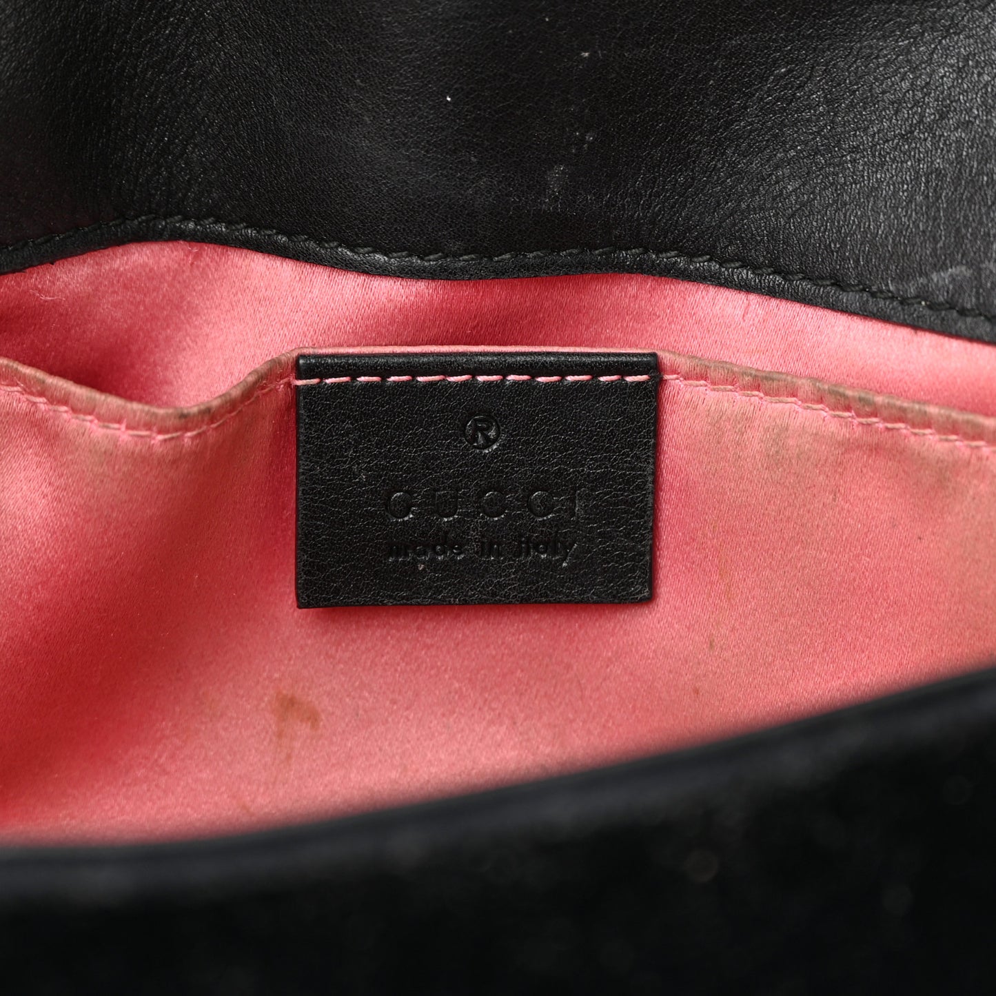 Velvet Matelasse Mini GG Marmont Shoulder Bag Black