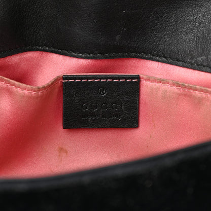 Gucci Velvet Matelasse Mini GG Marmont Shoulder Bag Black 6 of 25