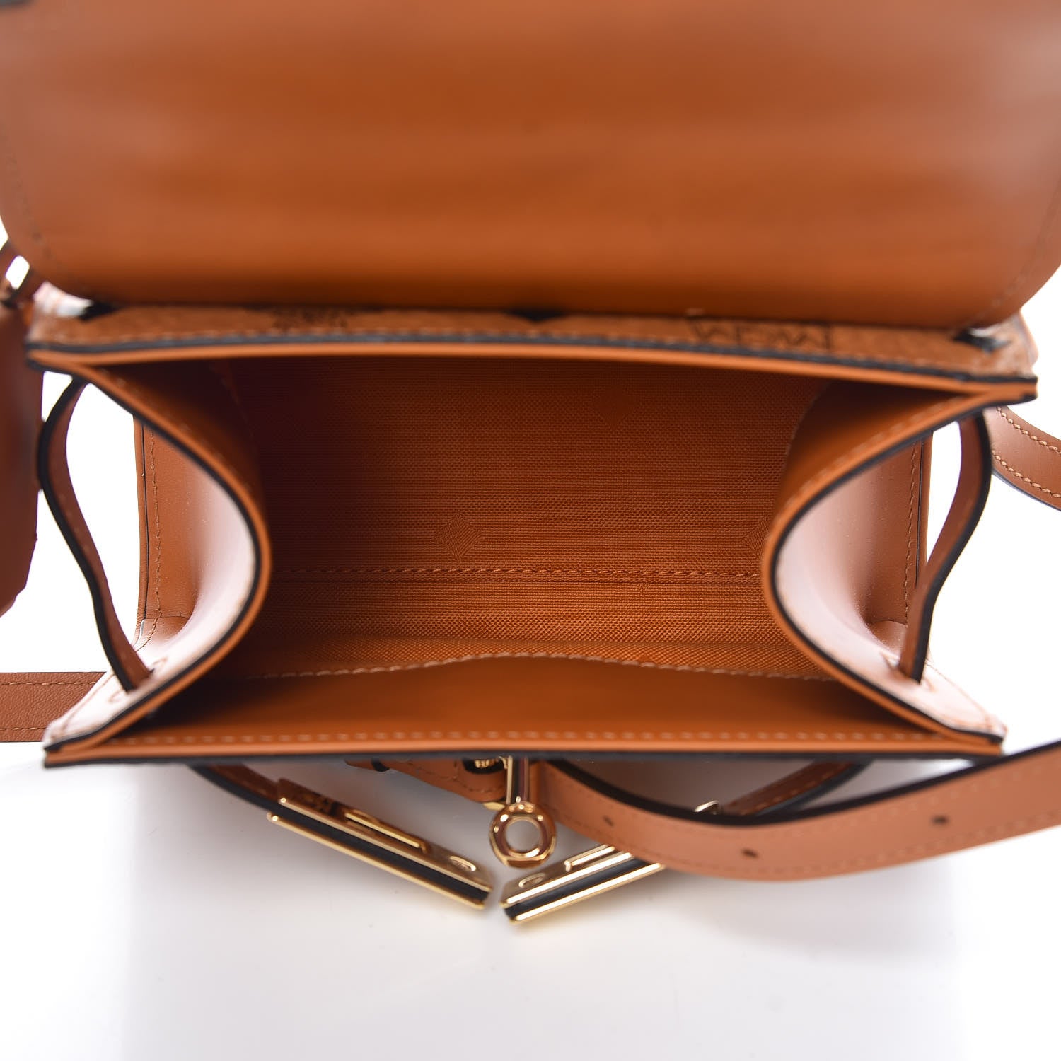 MCM Visetos X-Mini Heritage Top Handle Satchel Cognac 6 of 10