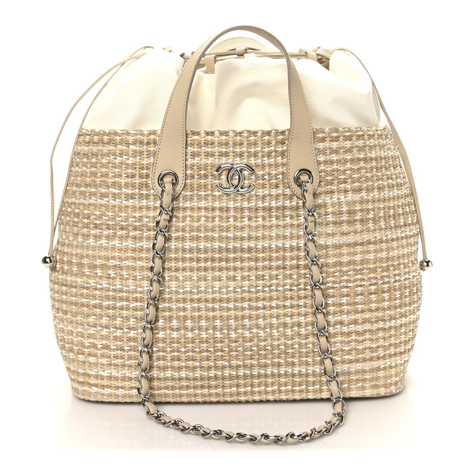 Chanel Woven Straw Caviar Tote Beige 1 of 11