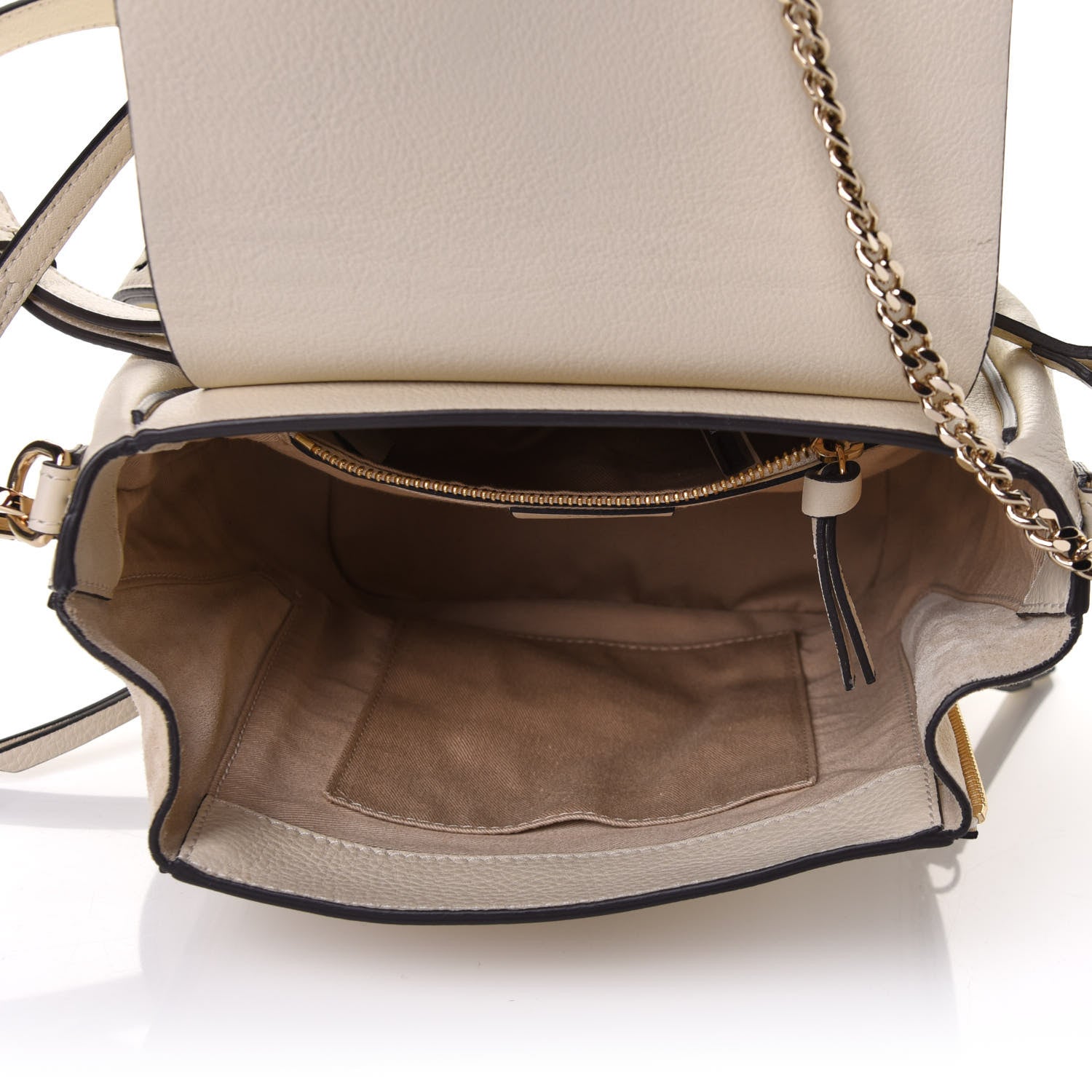 Chloe Suede Calfskin Small Faye Backpack Off White 4 of 12