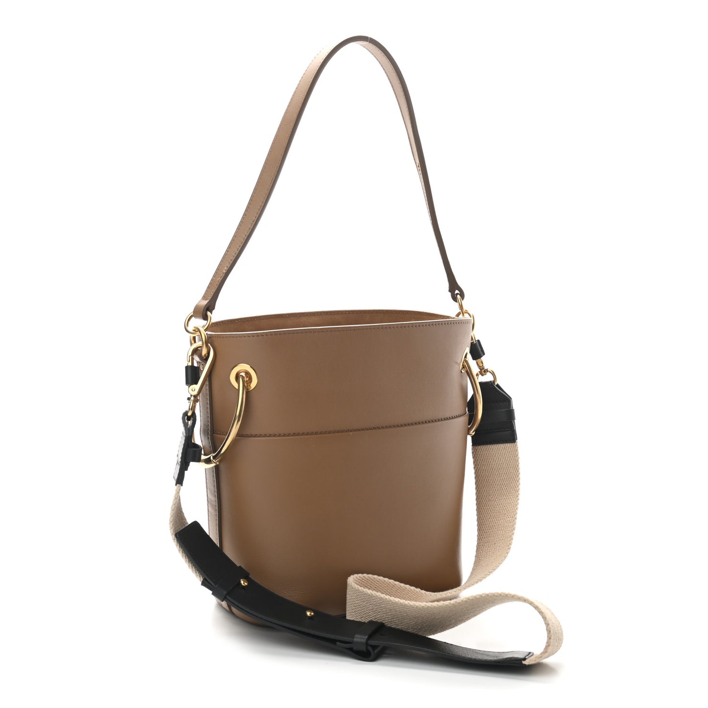 Smooth Calfskin Small Roy Bucket Bag Nut