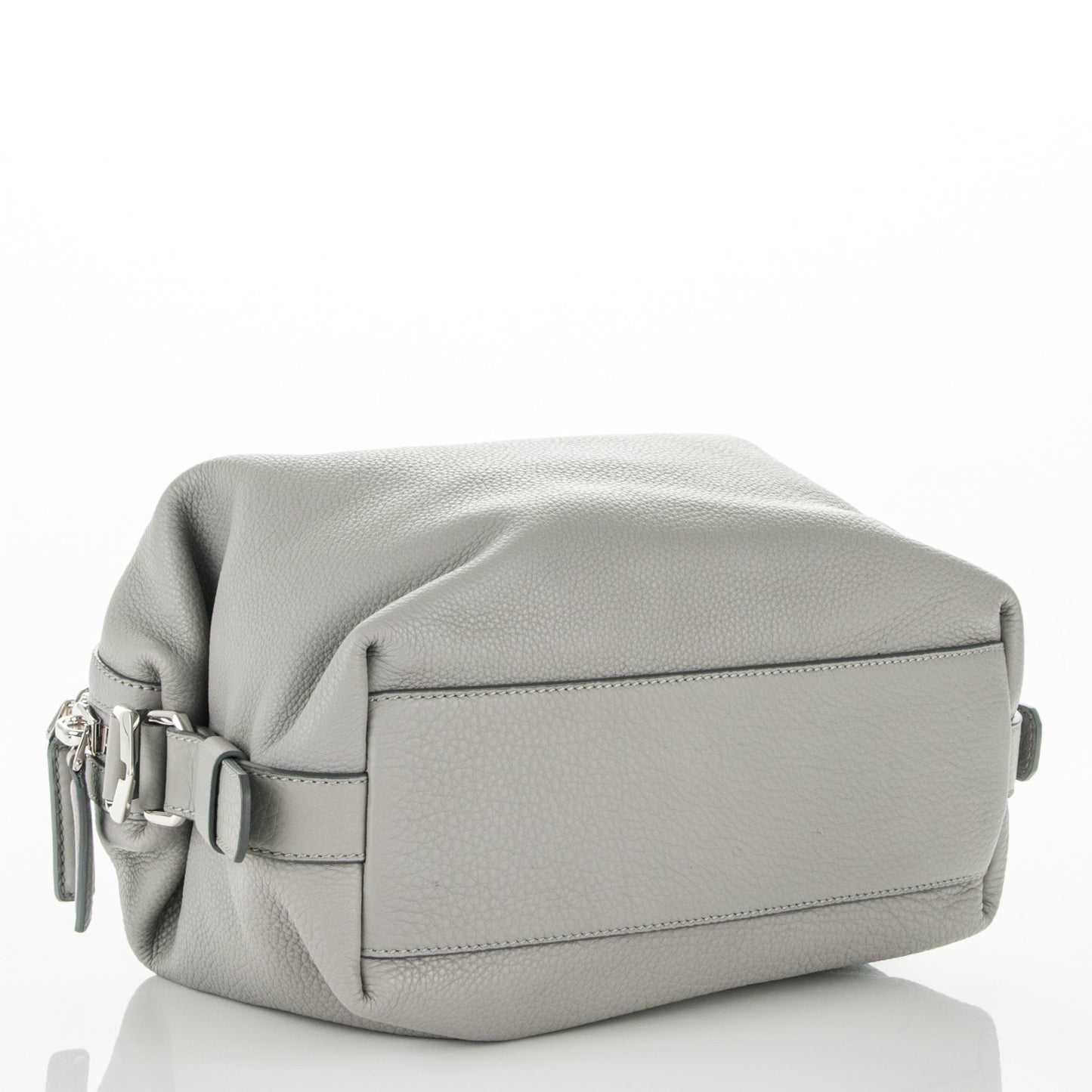 Pebbled Calfskin Small Nightingale Pearl Grey