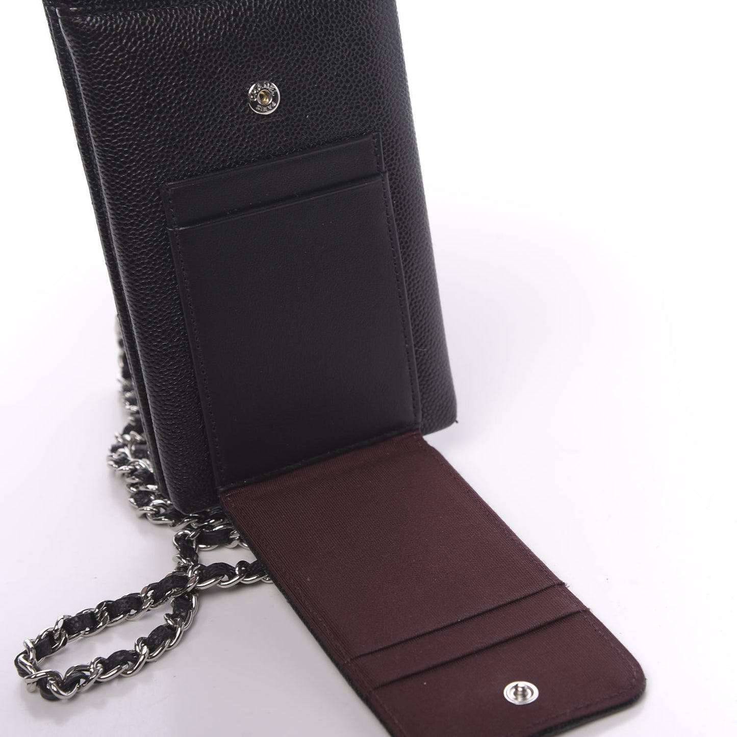 Caviar Quilted Zip Phone Case Black