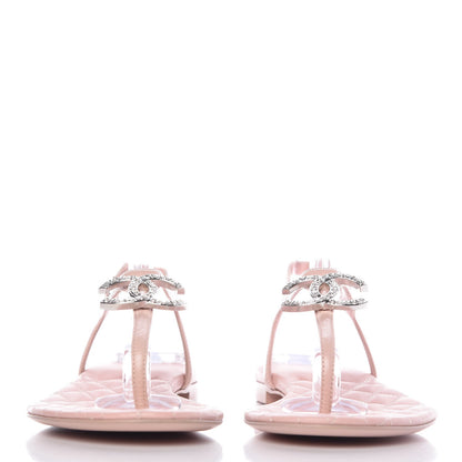 Chanel Lambskin CC Thong Sandals 36 Pink 2 of 8
