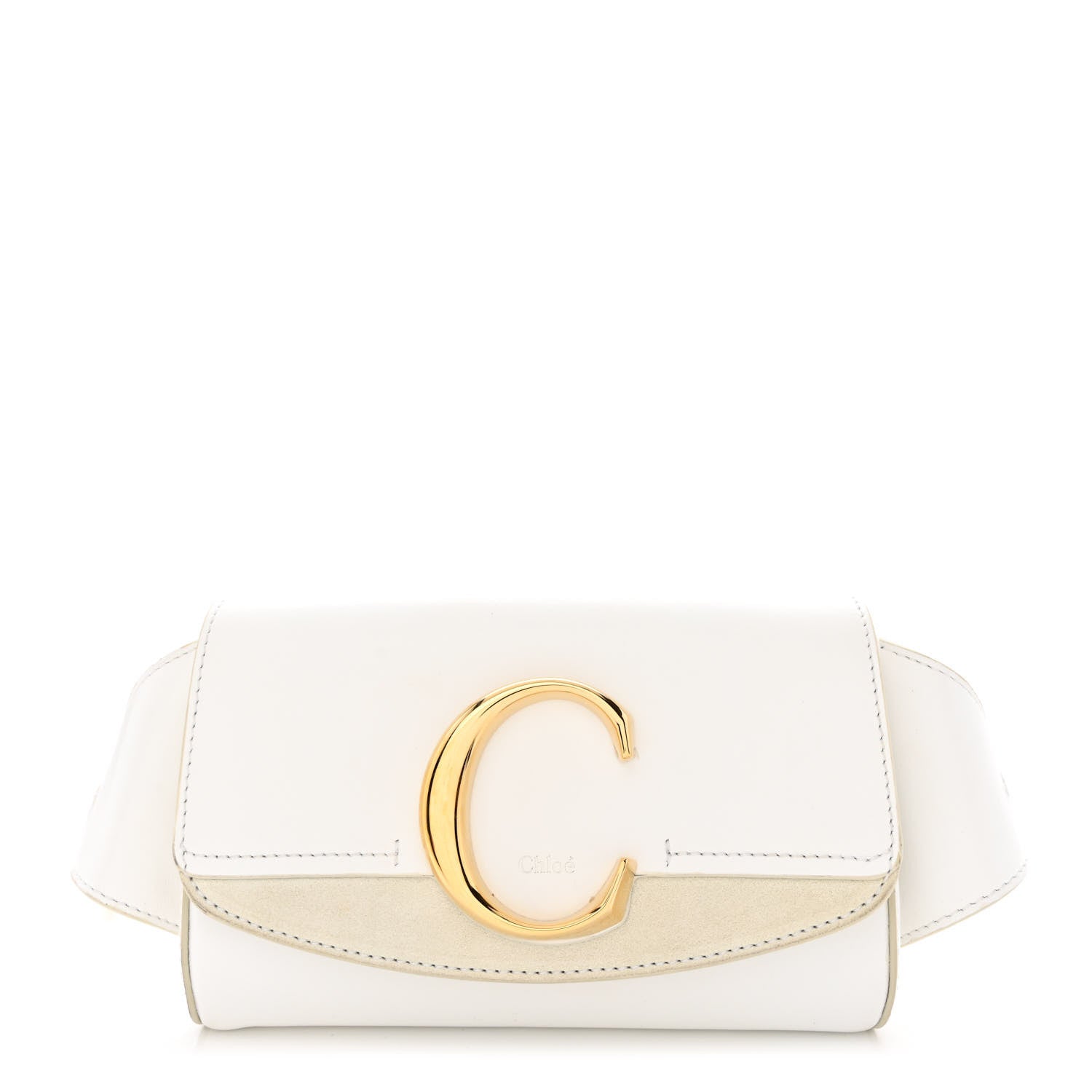 Chloe Calfskin Suede C Belt Bag Brilliant White 1 of 10
