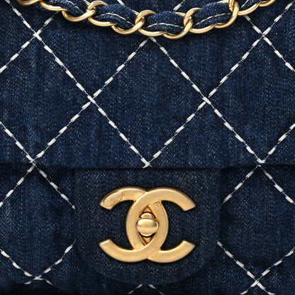 Chanel Denim Quilted Medium Denim Trip Single Flap Blue 8 of 11