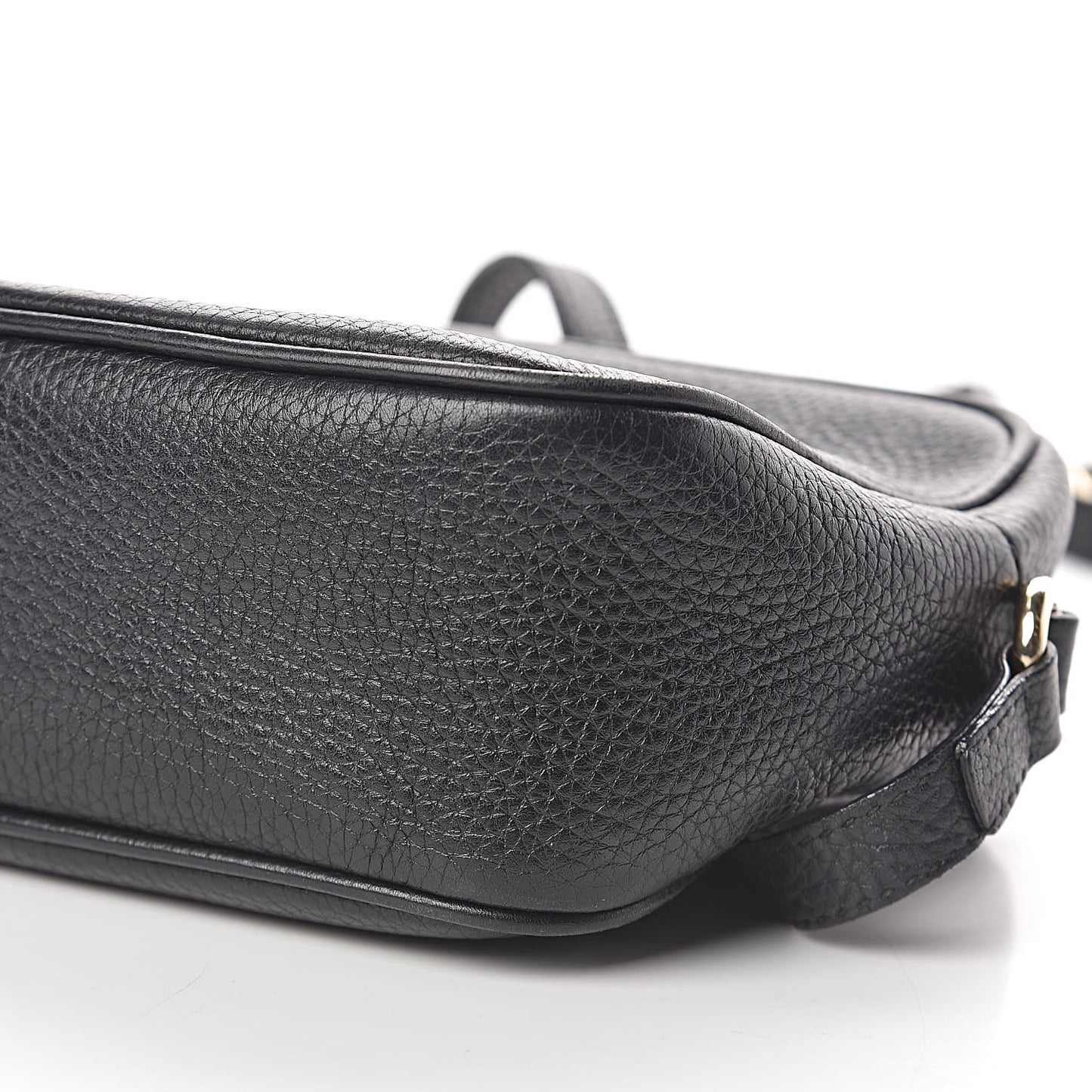 Pebbled Calfskin Small Soho Disco Bag Black