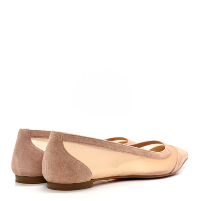 Christian Louboutin Veau Velours Rete Galativi Flats 35.5 Courtisane 4 of 8