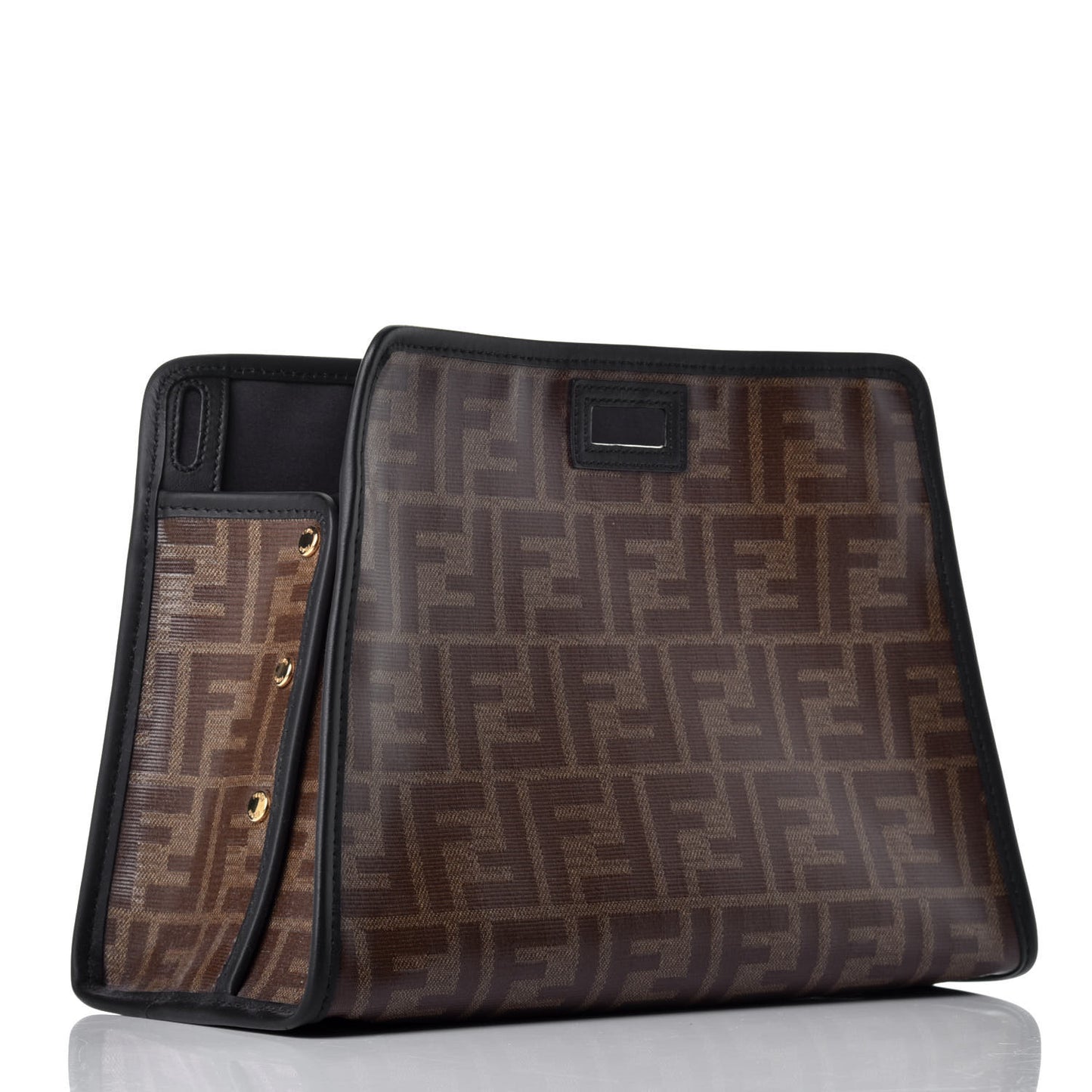 Glazed Fabric Vitello Century FF 1974 Stamp Patch Mini Peekaboo Defender Cover Mogano Panna Black