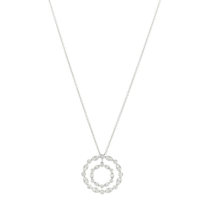 Tiffany Platinum Diamond Jazz Swing Circle Pendant Necklace 1 of 4