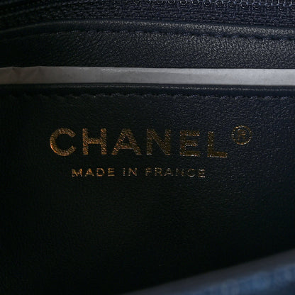 Chanel Printed Denim Quilted Mini Rectangular Flap Dark Blue 6 of 10