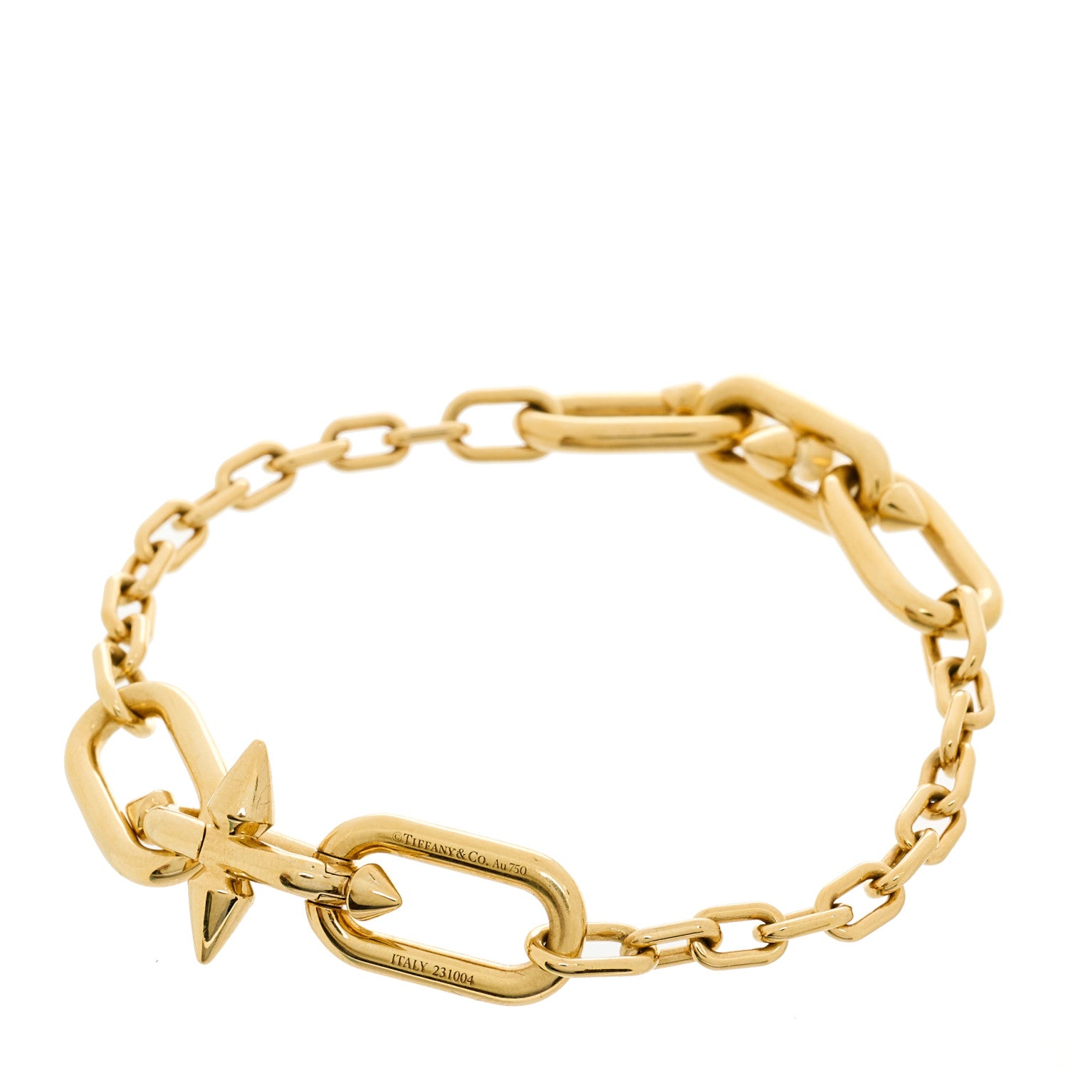 Tiffany X PHARRELL 18K Yellow Gold Medium Titan Link Station Bracelet 2 of 4