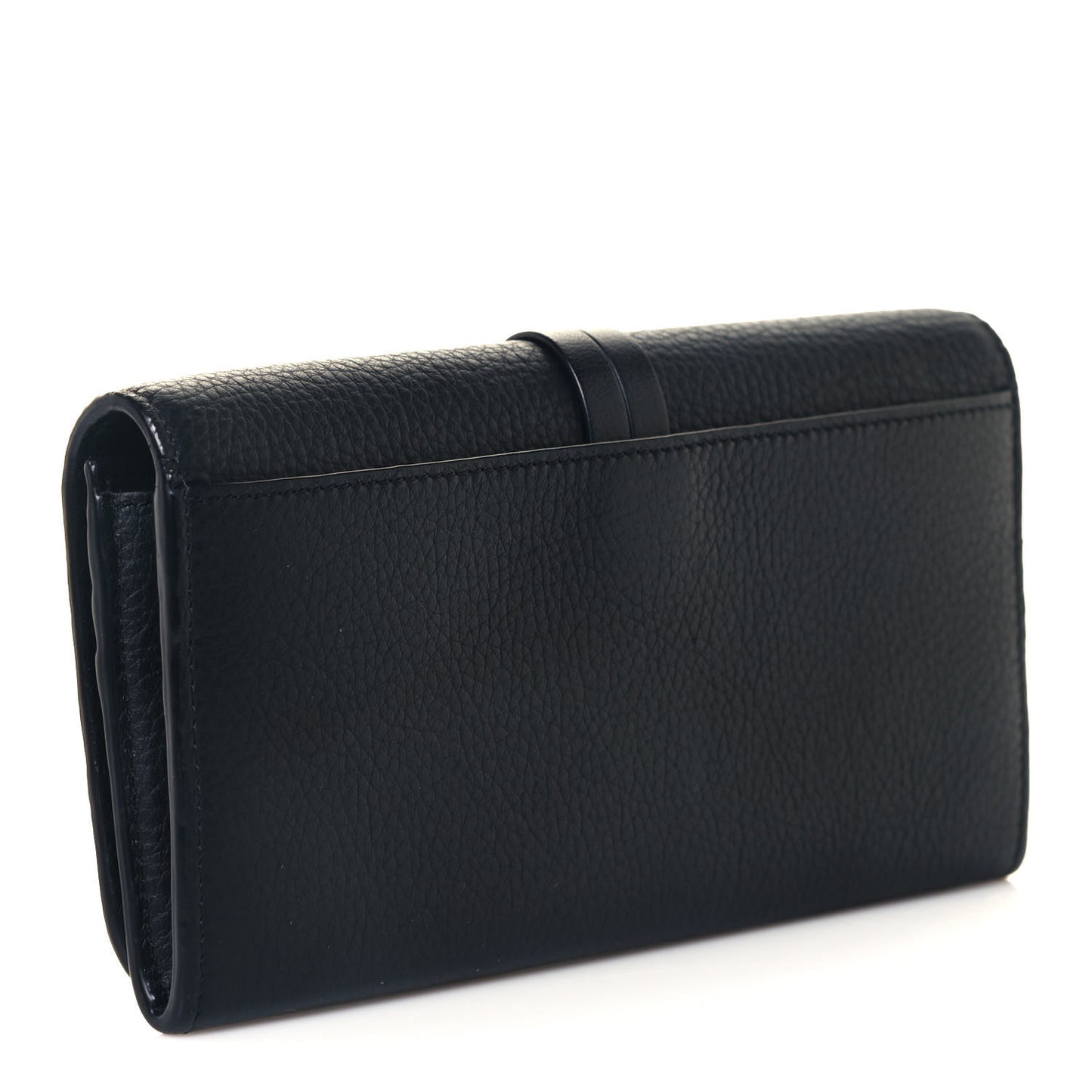 Smooth Calfskin Alphabet Long Wallet Black