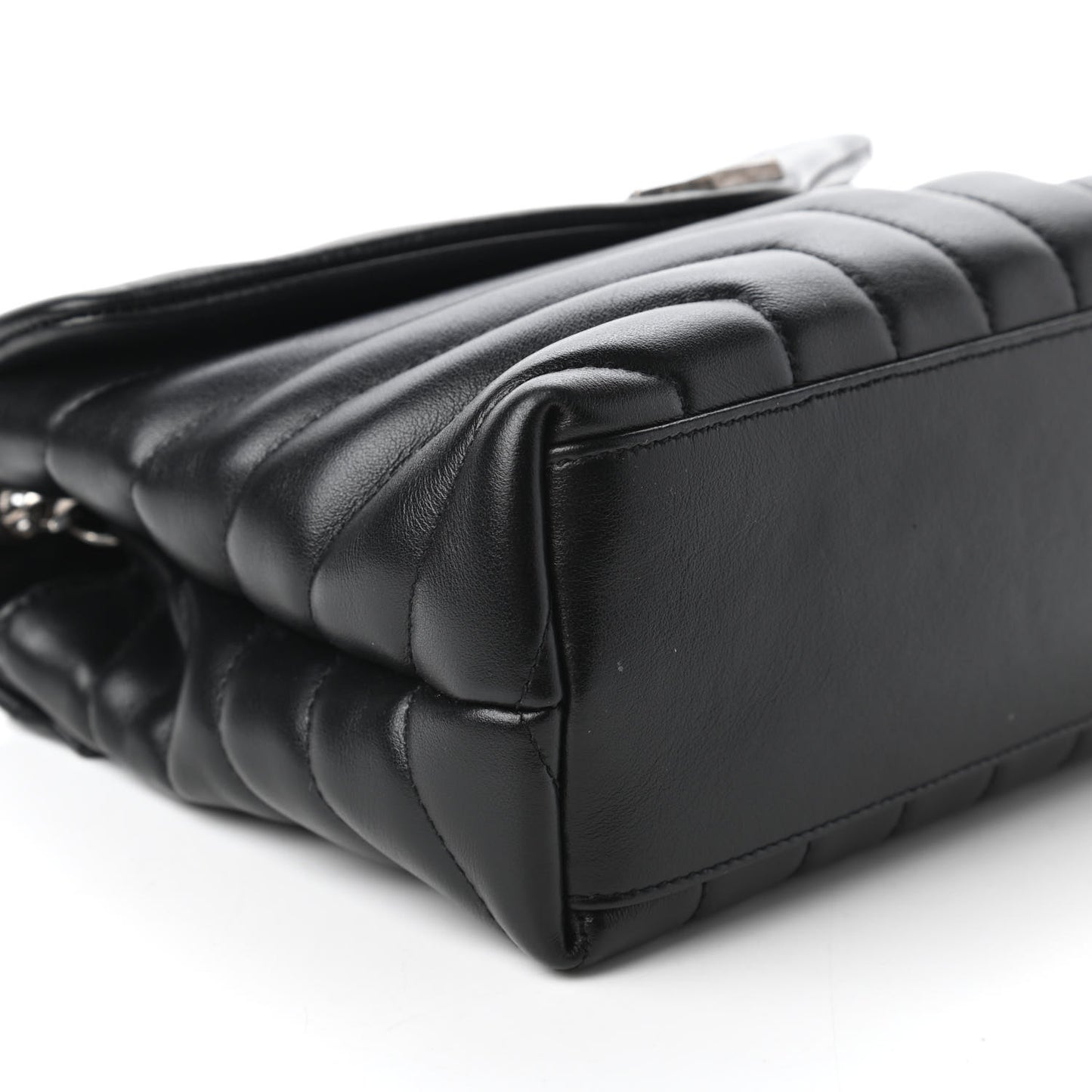 Calfskin Y Quilted Monogram Small Loulou Chain Satchel Black