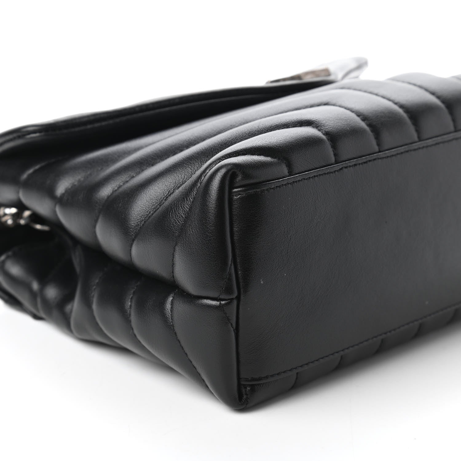 Saint Laurent Calfskin Y Quilted Monogram Small Loulou Chain Satchel Black 6 of 10
