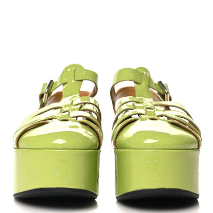 Loewe Glitter Rubber Wedge Sandals 39 Aniseed Green 3 of 9