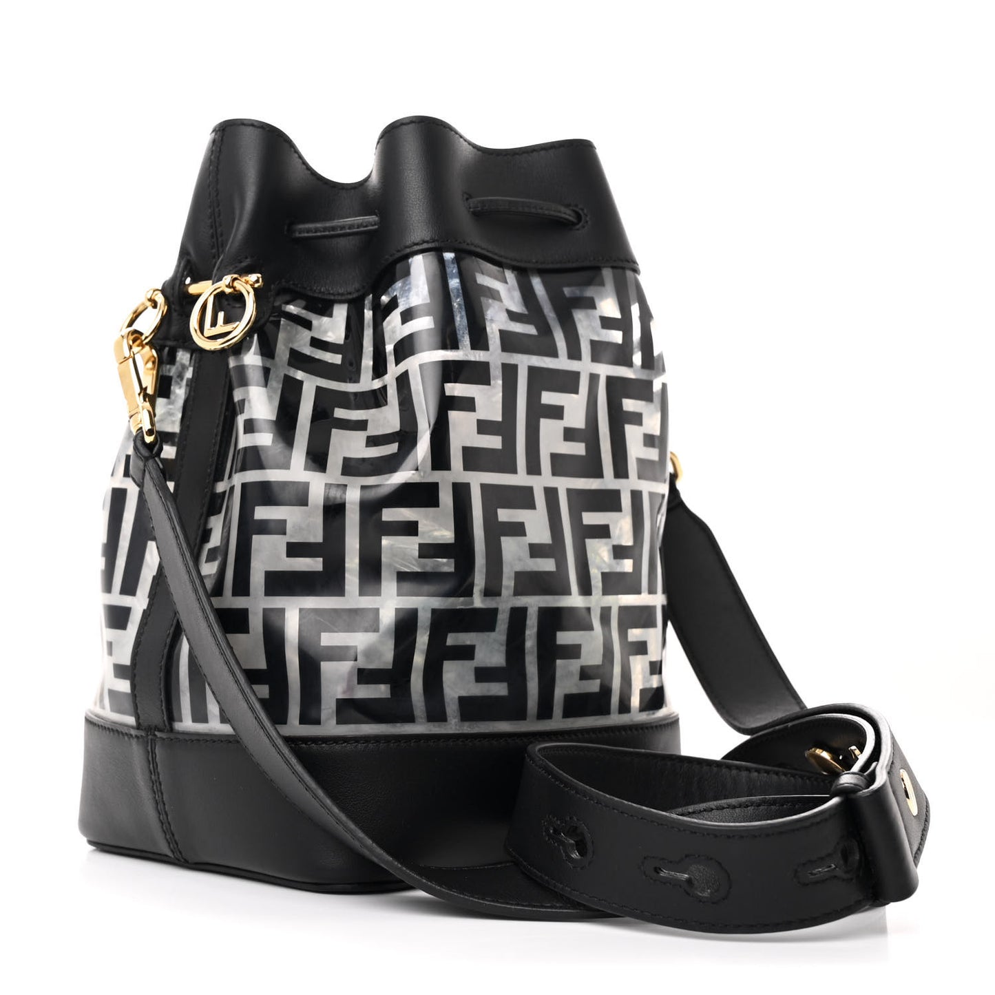 TPU FF Vitello Grace F is Fendi Grande Mon Tresor Bucket Bag Black