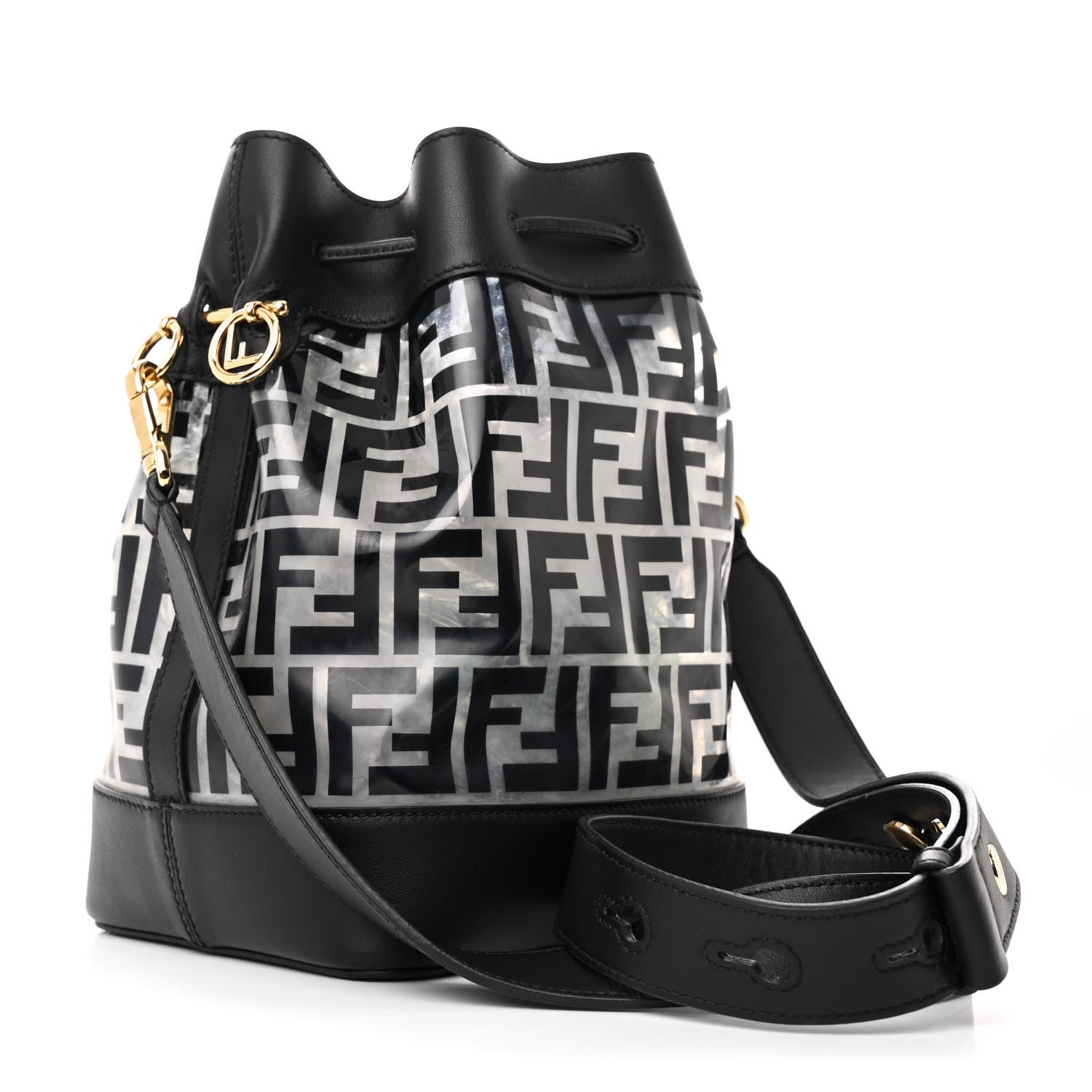 Fendi TPU FF Vitello Grace F is Fendi Grande Mon Tresor Bucket Bag Black 3 of 11