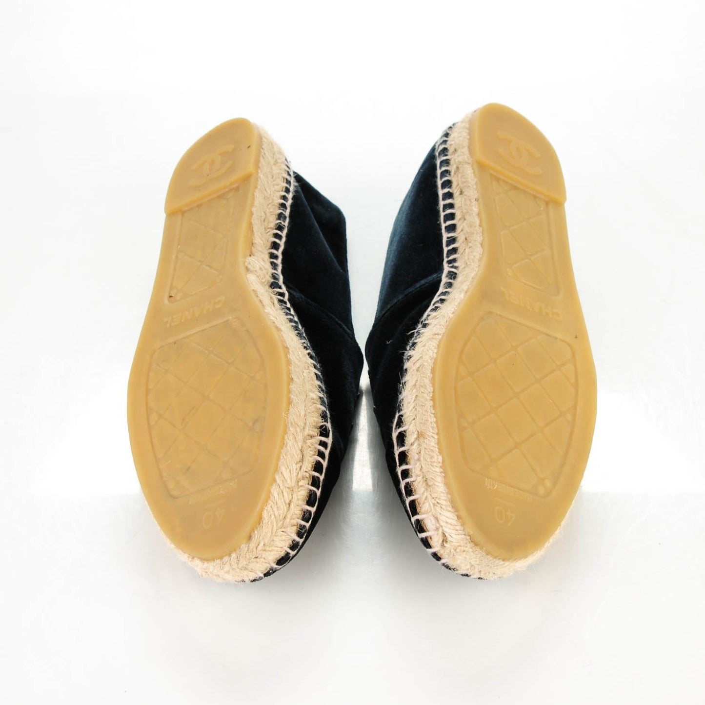 Velvet CC Espadrilles 40 Navy Black