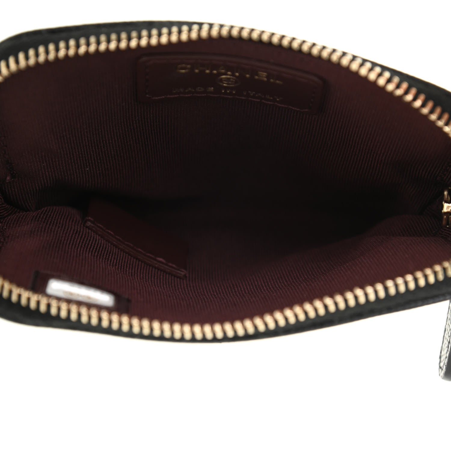 Chanel Caviar Quilted Zip Card Holder Wallet Black 3 of 5