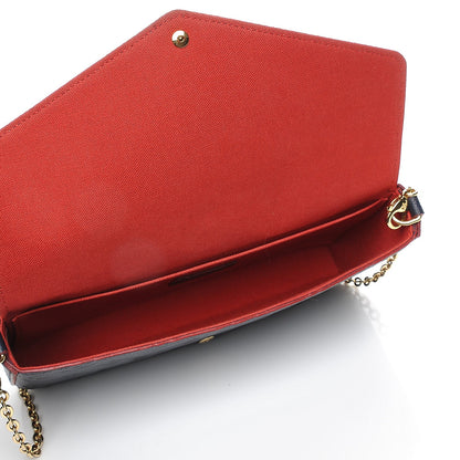 Louis Vuitton Empreinte Pochette Felicie Chain Wallet Marine Rouge 5 of 8