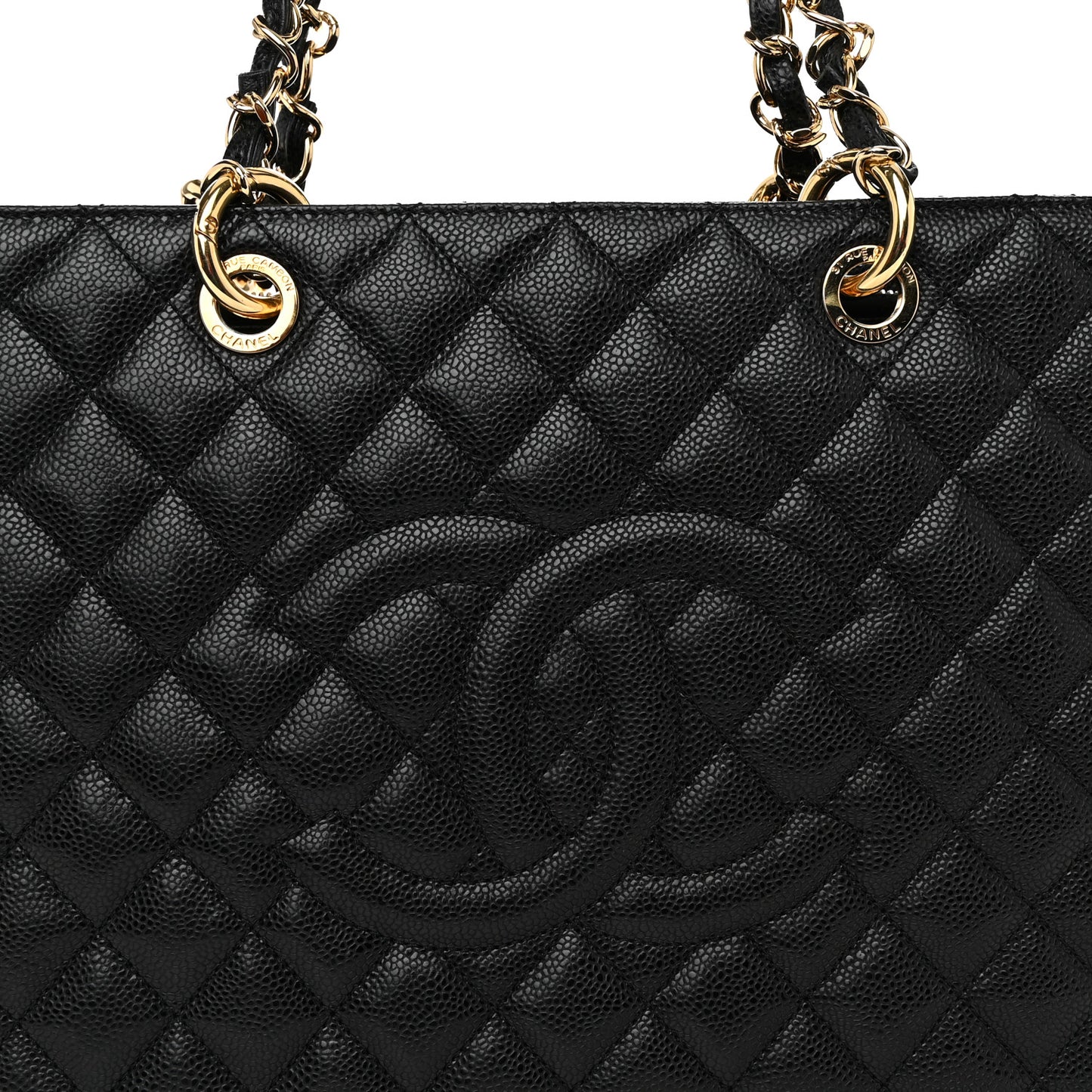 Caviar Quilted Grand Shopping Tote GST Black
