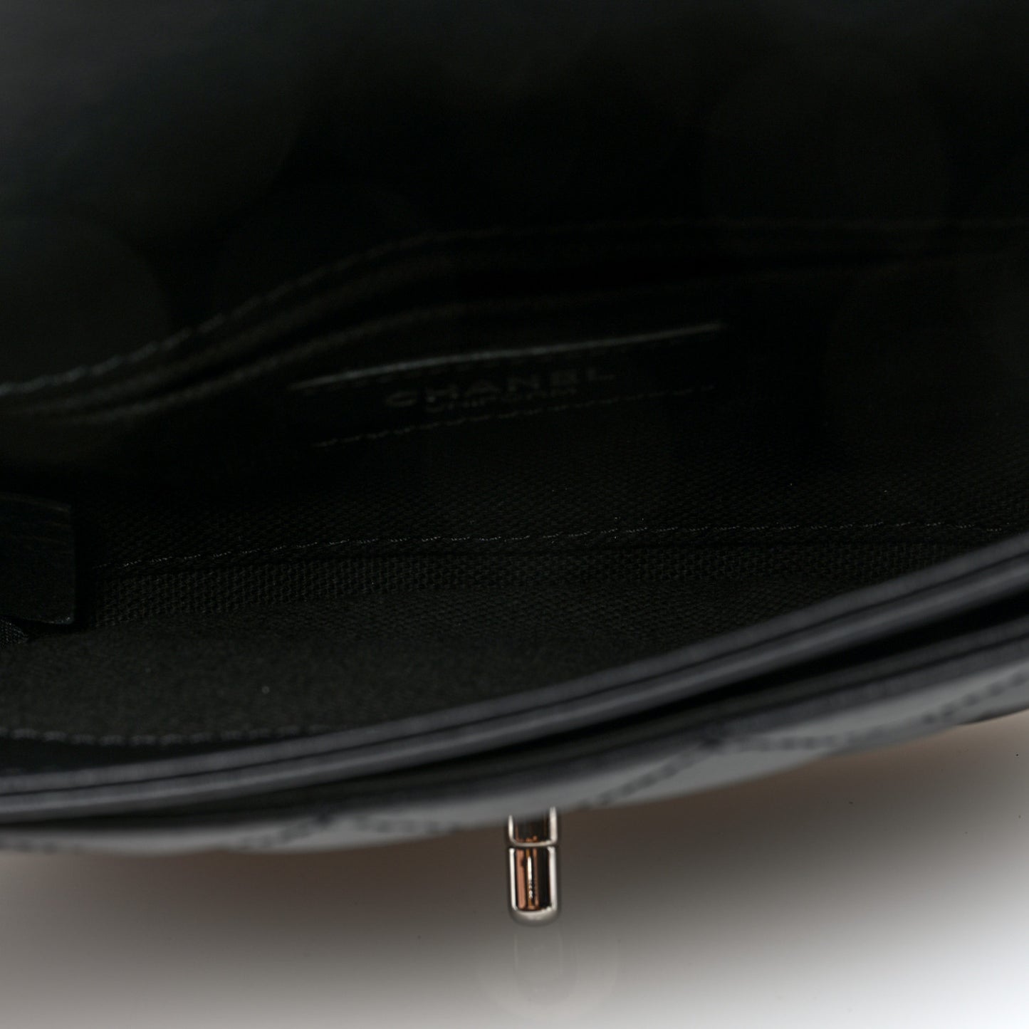 Calfskin Quilted CC Uniform Flap Belt Bag Black
