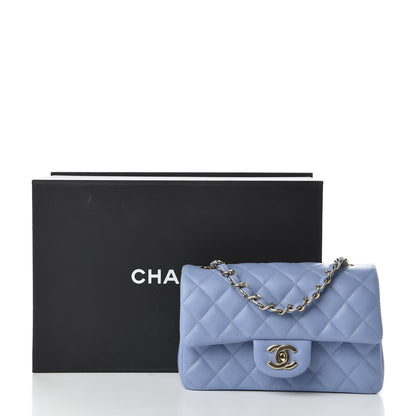 Chanel Lambskin Quilted Mini Rectangular Flap Light Blue 11 of 11