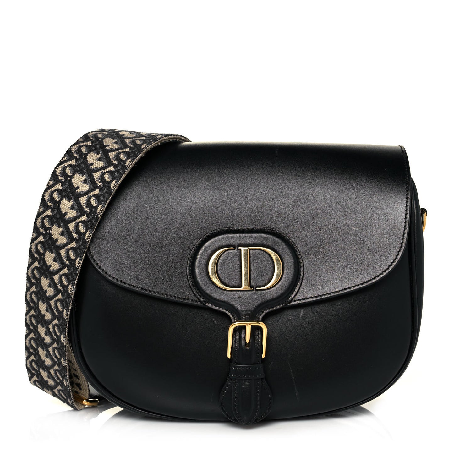 Box Calfskin Large Bobby Flap Black