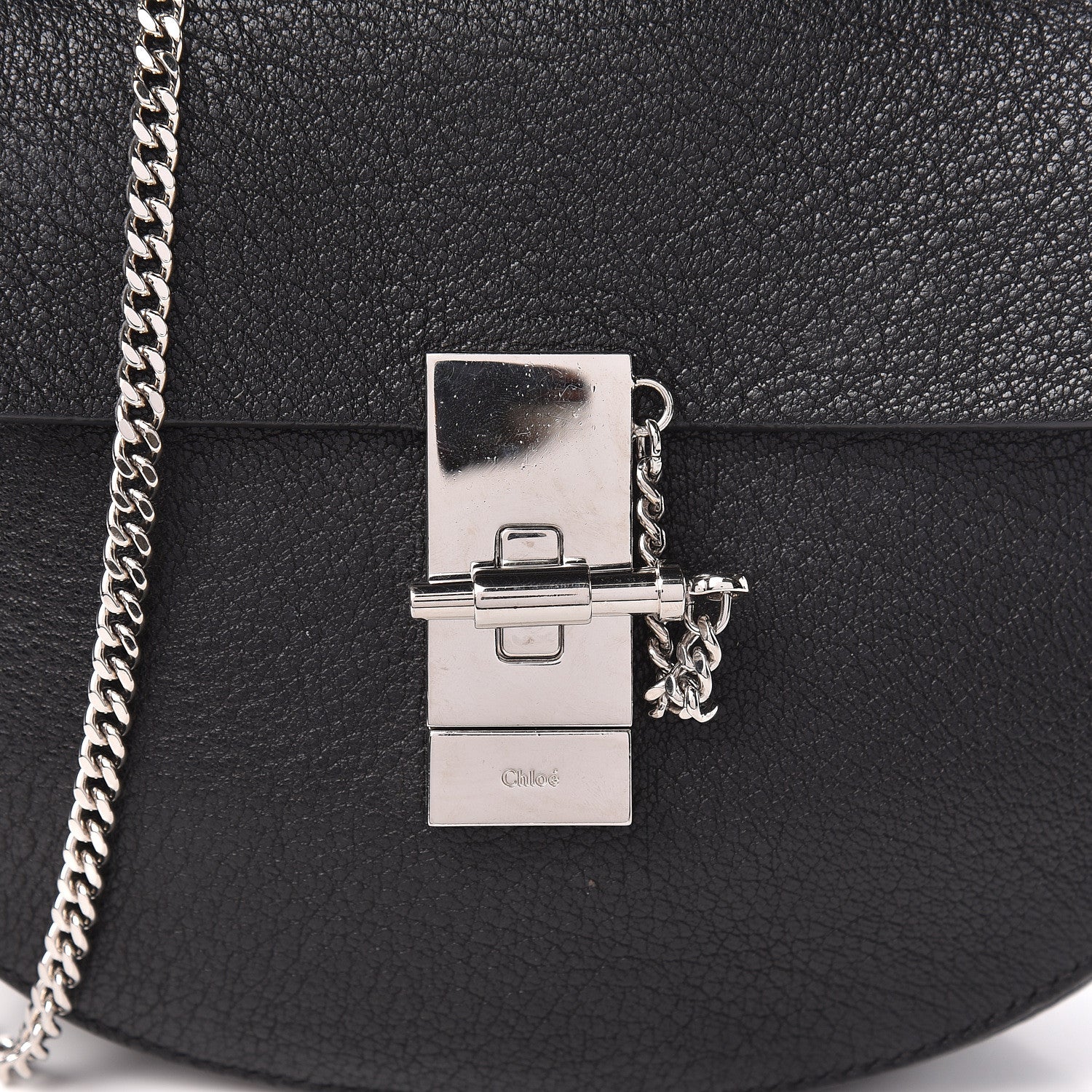 Chloe Grained Lambskin Mini Drew Shoulder Bag Black 10 of 10