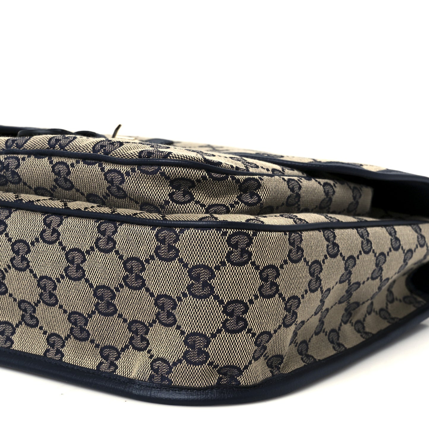 Monogram Web Childrens Messenger Bag Beige Blue