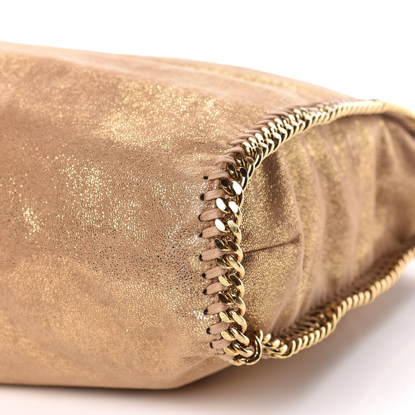 Metallic Shaggy Deer Big Falabella Tote Gold