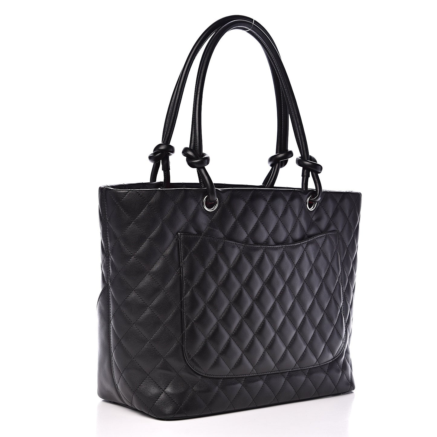 Calfskin Quilted Large Cambon Tote Black