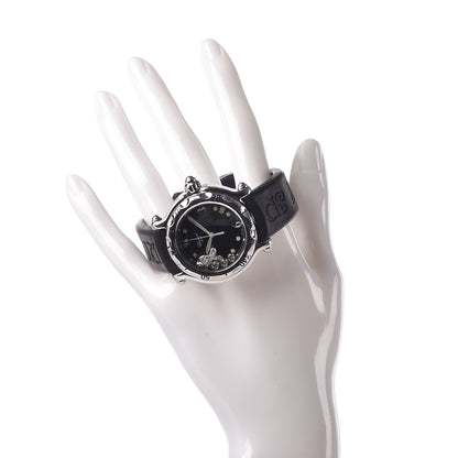 Chopard Stainless Steel Rubber Diamond 38mm Happy Sport Fish Quartz Watch Black 2 of 7