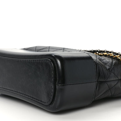 Chanel Aged Calfskin Quilted Medium Gabrielle Logo Hobo Black 10 of 11