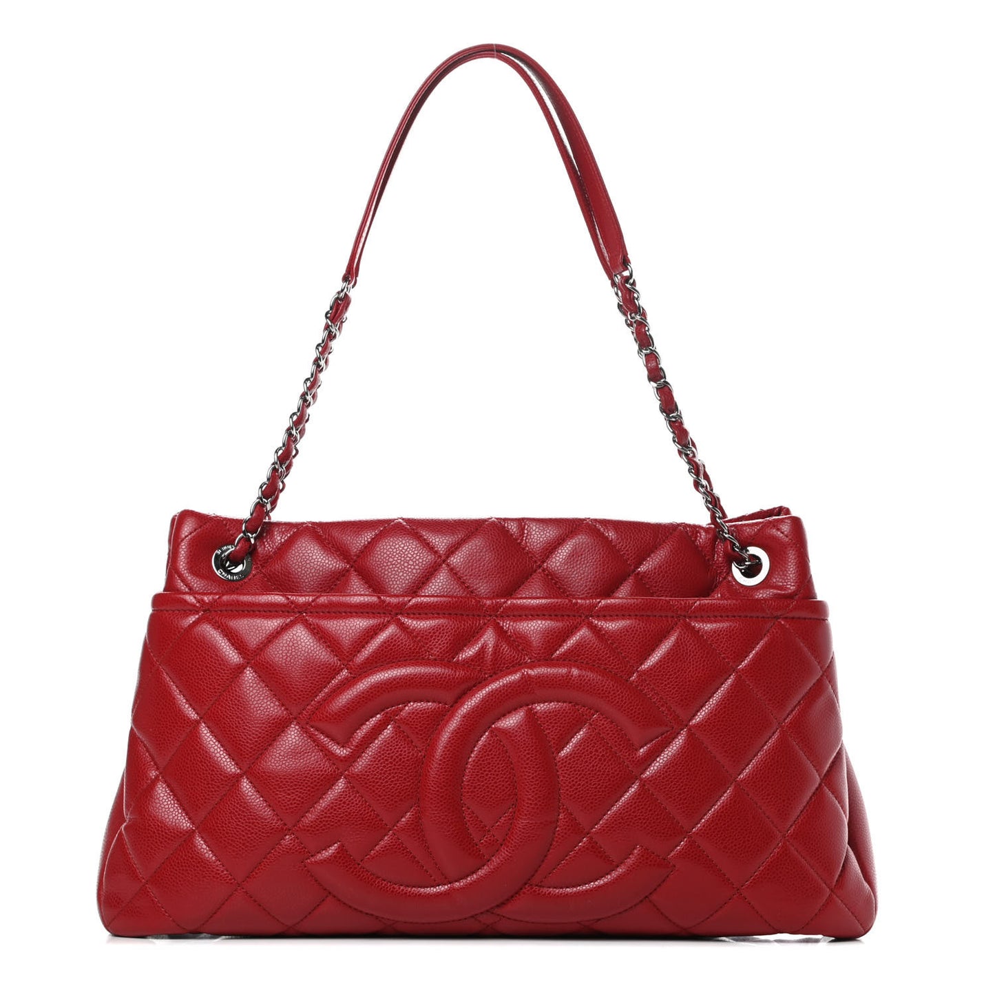 Caviar Quilted Timeless CC Soft Tote Red