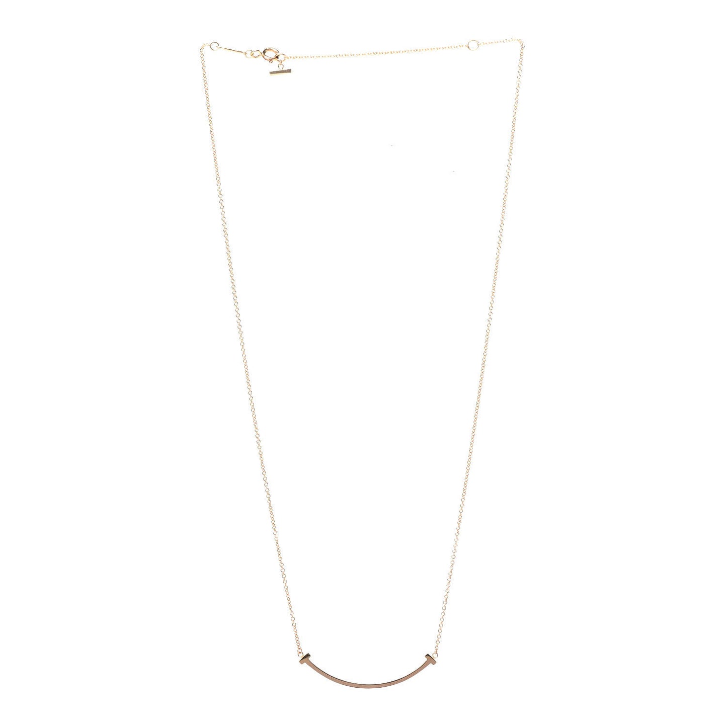 18K Rose Gold Small T Smile Pendant Necklace