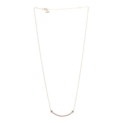 Tiffany 18K Rose Gold Small T Smile Pendant Necklace 3 of 6