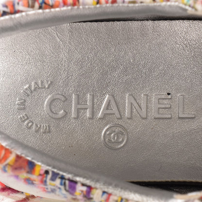 Chanel Tweed Lambskin Runway Sneakers 38 Gold 7 of 8