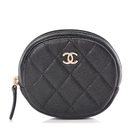Chanel Caviar Quilted Zip Around Classic Coin Purse Black 1 of 8
