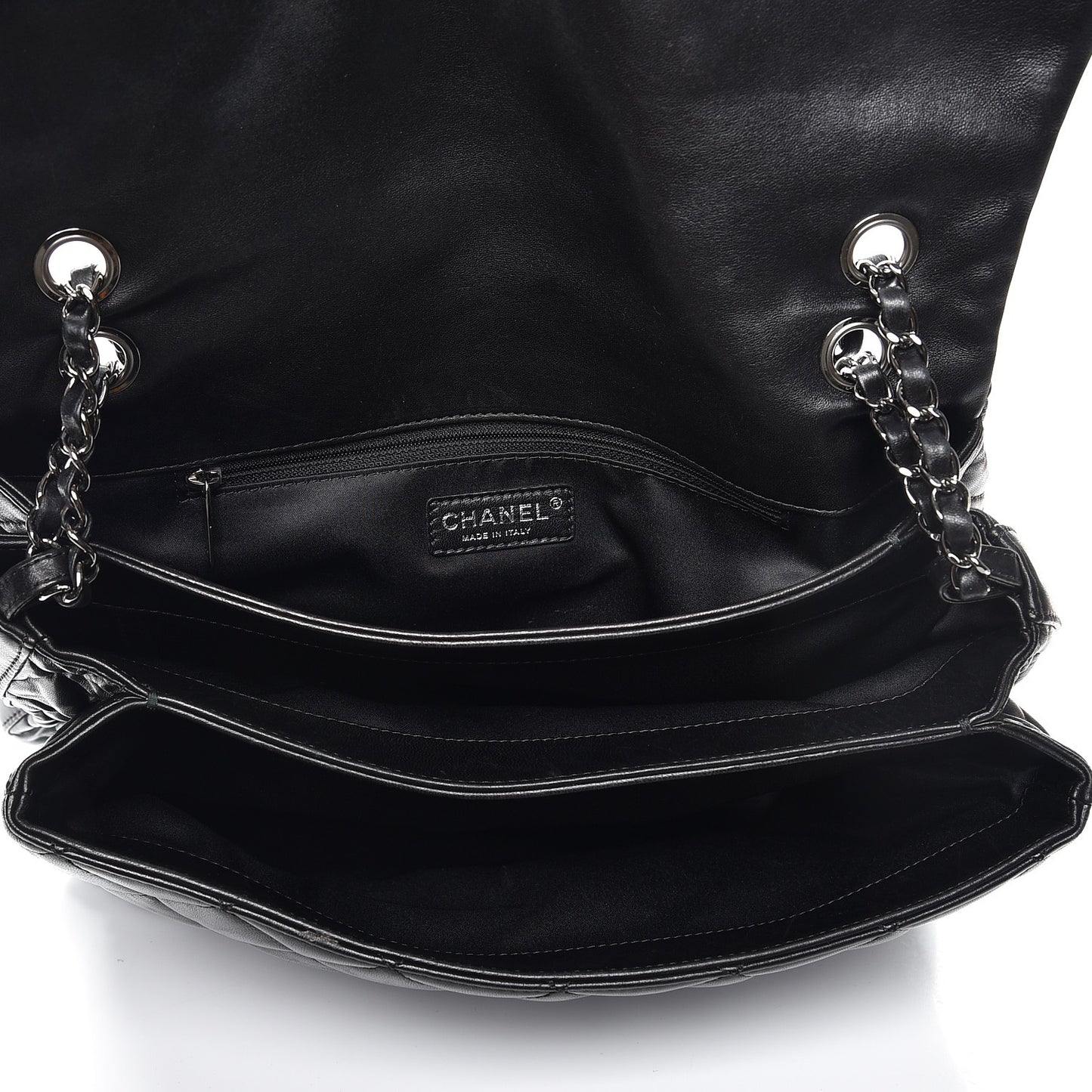 Lambskin Quilted 3 Maxi Flap Bag Black