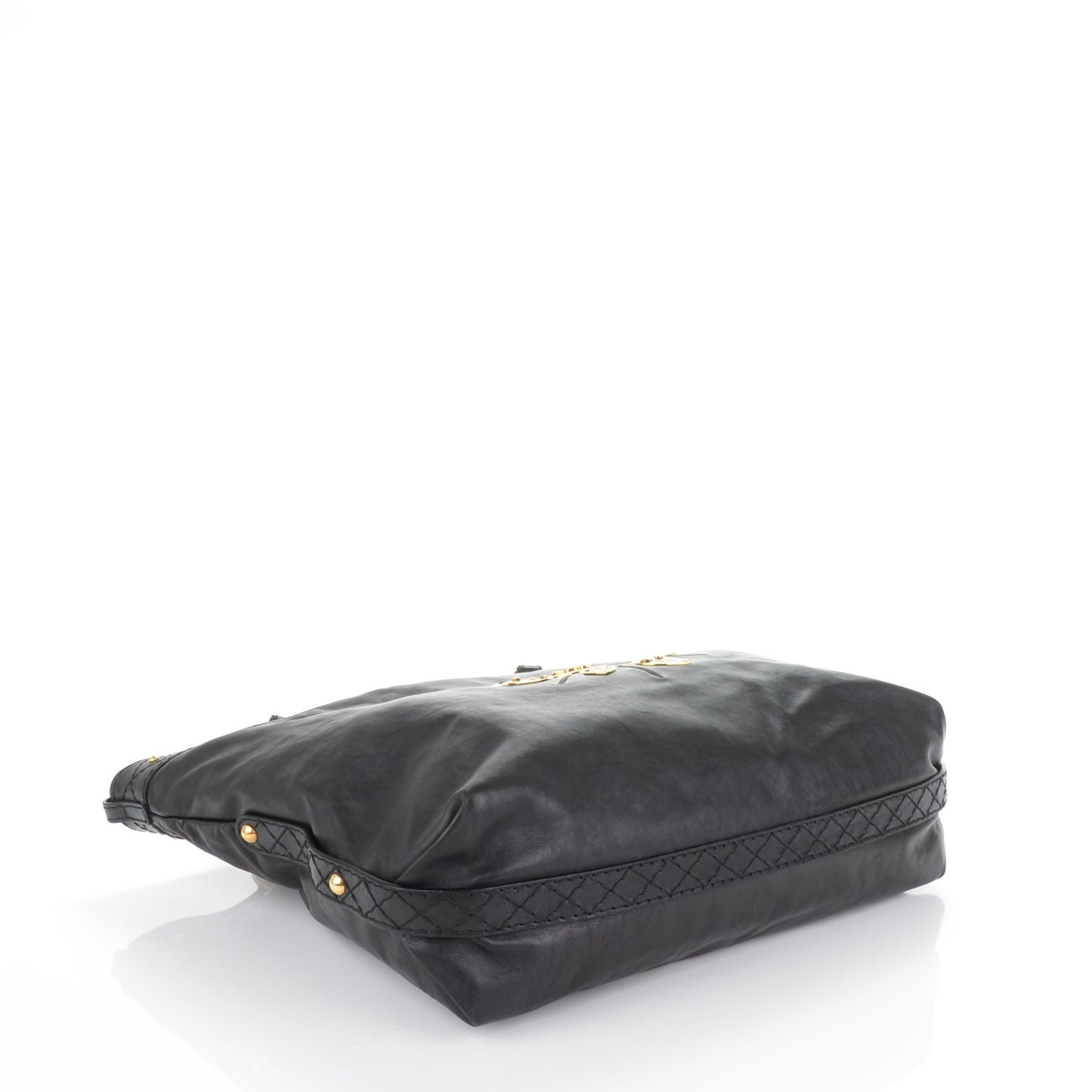 Calfskin Studded Medium Irina Tote Black