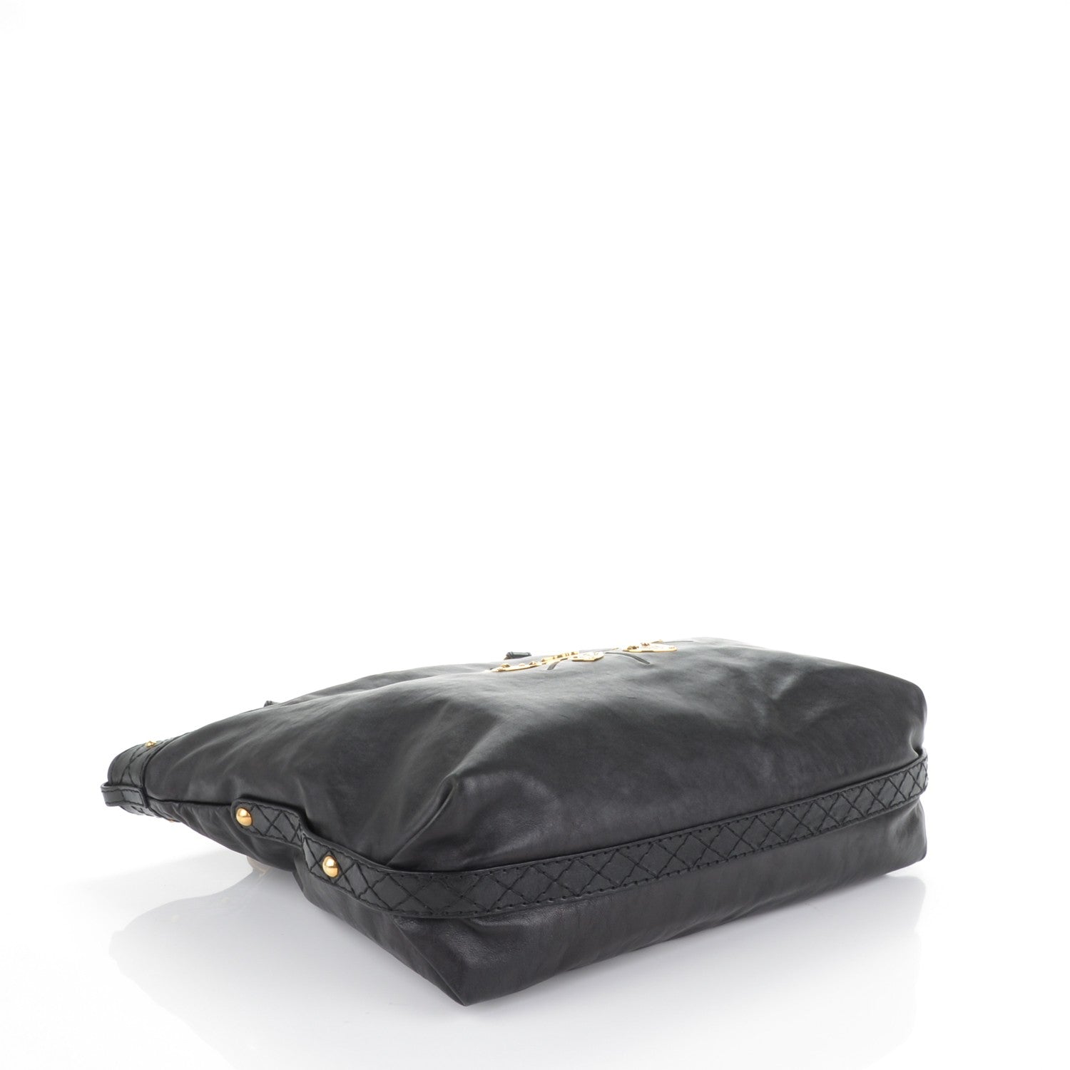 Gucci Calfskin Studded Medium Irina Tote Black 4 of 7
