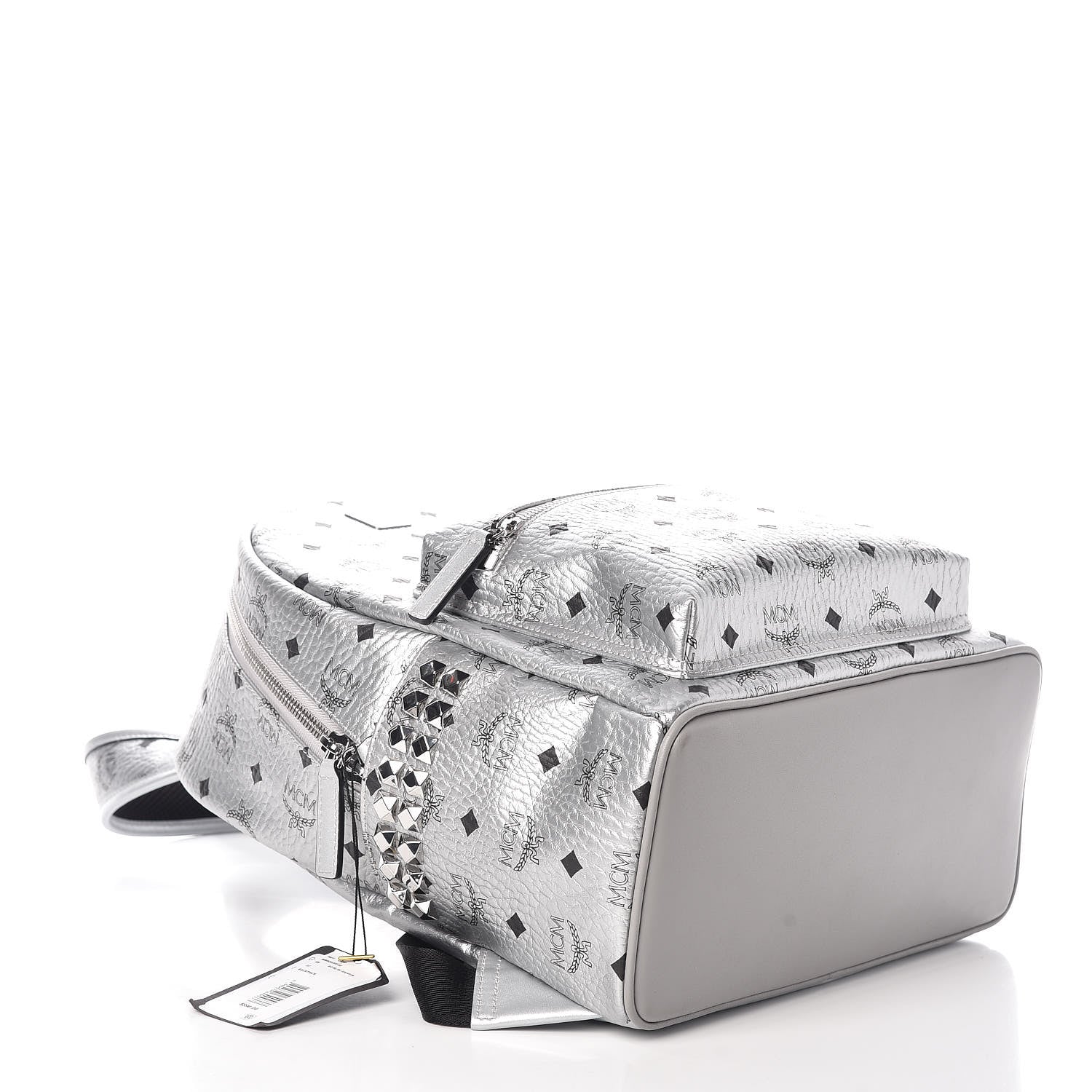MCM Visetos Small Side Stud Stark Backpack Silver 4 of 8