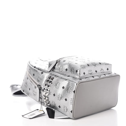 MCM Visetos Small Side Stud Stark Backpack Silver 4 of 8